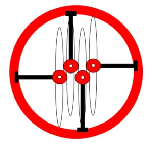 Quadcopter/puck ready for launching